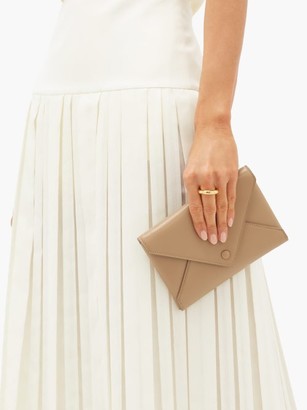 The Row Envelope Leather Clutch - Tan