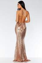 Thumbnail for your product : Quiz Rose Gold Sequin Cross Back Maxi Dress