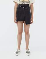 Thumbnail for your product : Which We Want Women's Bonnie Denim Mini Skirt in Black, Size Large | 100% Cotton