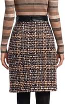 Thumbnail for your product : Akris Punto Leather-Trimmed Tweed Skirt