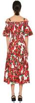 Thumbnail for your product : Dolce & Gabbana Printed Cotton Poplin Midi Dress