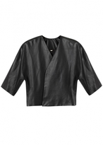 Thumbnail for your product : Adam Lippes Black cropped leather jacket