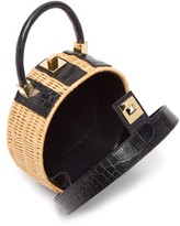 Thumbnail for your product : Sparrows Weave - The Round Wicker And Leather Bag - Navy