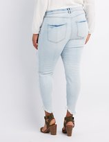 Thumbnail for your product : Charlotte Russe Plus Size Refuge Skinny Crochet Destroyed Jeans