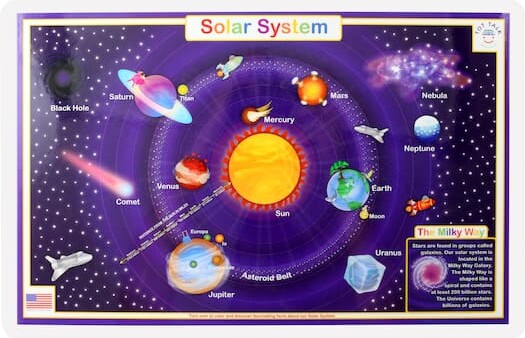 12 Pack: Tot Talk Solar System Placemat