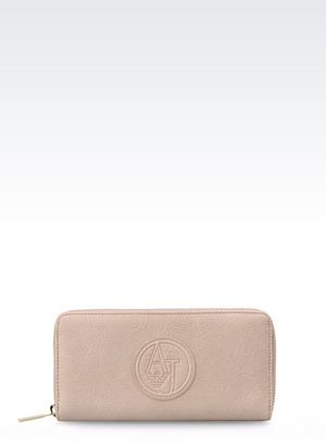 Armani Jeans Zip-Around Wallet In Faux Leather