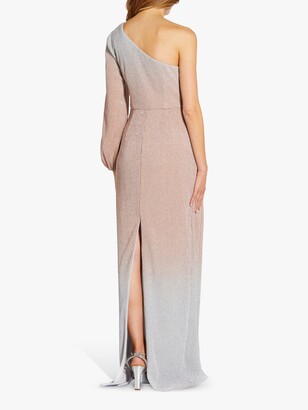 Adrianna Papell Metallic Ombre Gown, Silver/Blush
