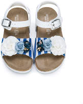 Thumbnail for your product : MonnaLisa flower striped sandals