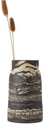 Marten Herma Anderson Black & White Slit Dome Vase