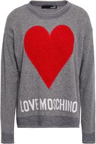 Thumbnail for your product : Love Moschino Boucle-appliqued Intarsia-knit Sweater