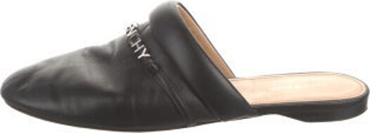 Givenchy Leather Mules Black Semi-Pointed Toes Designer