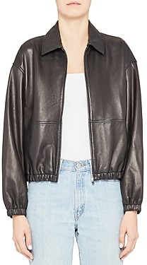 theory cropped leather jacket