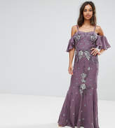 Thumbnail for your product : Maya Petite All Over Embellished Corset Top Maxi Dress With Cold Shoulder