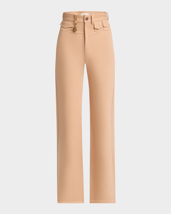 Chloé High Rise Flared Jeans, Pink
