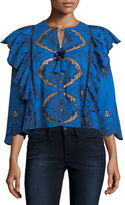 Thumbnail for your product : Sea Fiona Open-Stitch Ruffle Blouse
