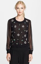 Thumbnail for your product : Milly Hand Beaded Chiffon Pullover
