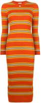 Thumbnail for your product : Courreges striped fitted knitted dress