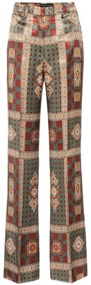 high rise printed pants