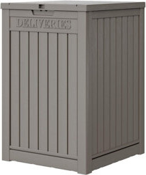 7 Star Marketplace US 48 Gallon Storage With Lockable Secure, Large Double Wall Resin Outdoor Package Delivery Waterproof Deck