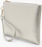 Thumbnail for your product : boohoo Metallic Smooth Pu Zip Top Clutch Bag