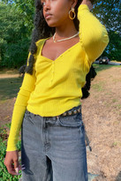 Thumbnail for your product : Urban Outfitters Angelica Ribbed Fitted Henley Top