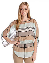 Thumbnail for your product : Karen Kane South Pacific Striped Kimono-Sleeve Blouse