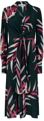 Diane von Furstenberg Leaf Print Silk Dress