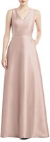 Thumbnail for your product : Alfred Sung V-Neck Satin A-Line Gown