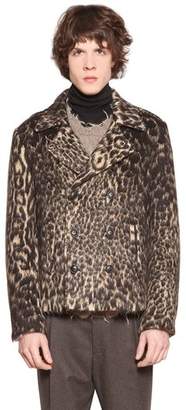 Etro Double Breasted Faux Leopard Fur Jacket