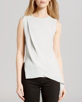 Thumbnail for your product : Halston Top - Sleeveless Faux Wrap Metal Hardware
