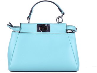 Fendi women's leather handbag shopping bag purse micro peekaboo