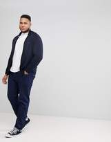 Thumbnail for your product : Tommy Hilfiger Big & Tall Full Zip Knit Cardigan Plaited Cotton Silk in Navy