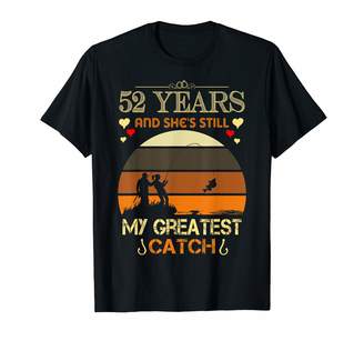 52nd Wedding Anniversary Gift Love Fishing Couples Shirt