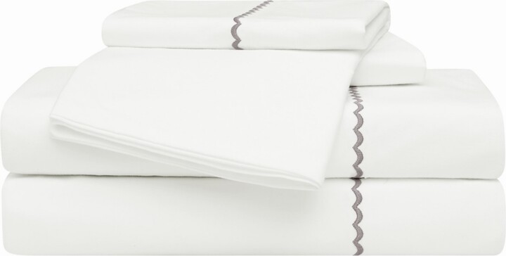 Oceanfront Resort Embroidered Percale 200-Thread Count 5-Pc. Sheet Set Split King