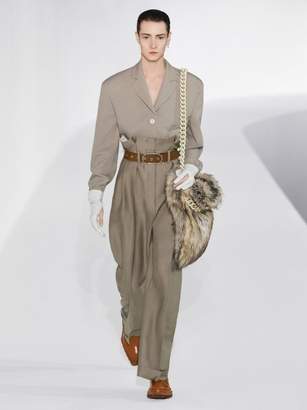 Acne Studios Perrie Paperbag-waist Wool-blend Twill Trousers - Womens - Beige