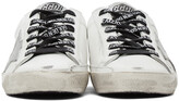 Thumbnail for your product : Golden Goose White & Silver Glitter Superstar Sneakers