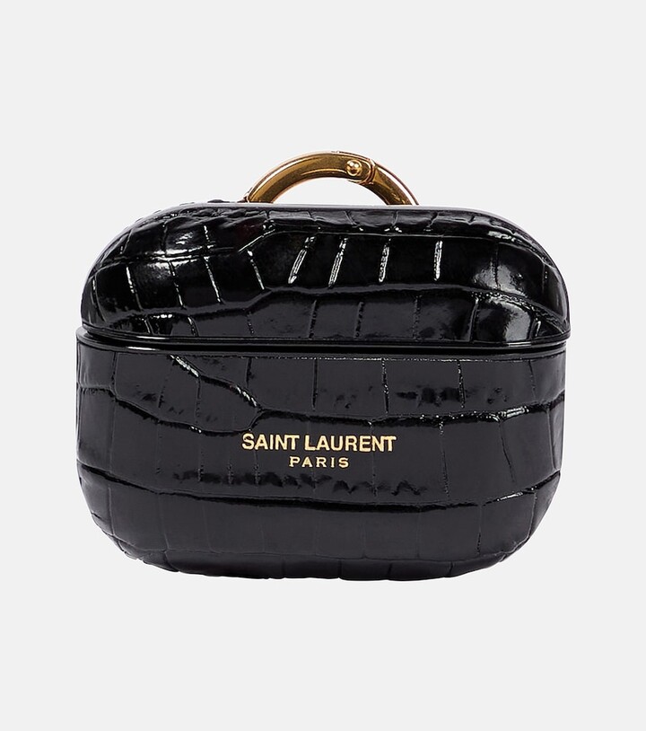 Saint Laurent Croc-effect leather AirPods Pro case - ShopStyle Tech