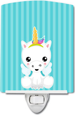 Unicorn on Stripes Ceramic Night Light