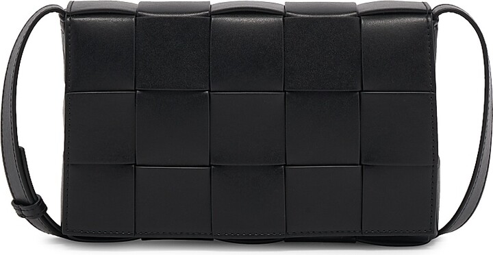 Bottega Veneta Men's Medium Cassette Urban Intrecciato Leather Bag - Black