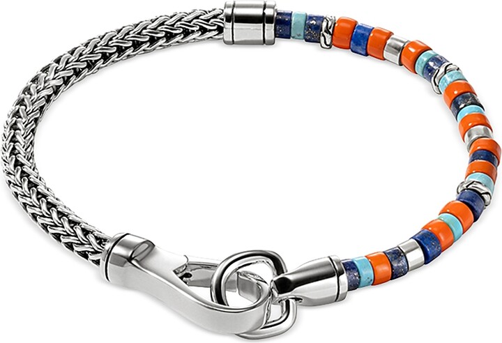 John Hardy Sterling Silver Heishi Gemstone Chain Bracelet
