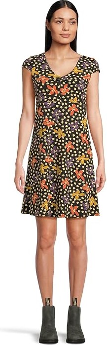 Toad&Co Rosemarie Dress Women's Dress Black Lily Print : SM