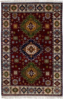 Ecarpetgallery ECG1-270931 Hand-knotted Royal Kazak Geometric 4'0" x 6'2" 100% Wool area rug