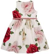 Thumbnail for your product : MonnaLisa Belted Rose Print A-Line Dress