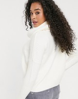 Thumbnail for your product : Miss Selfridge jumper with cowl neck in cream