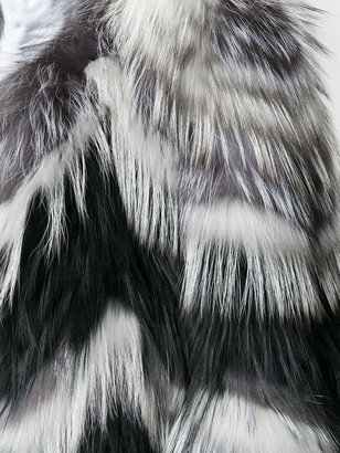 Yves Salomon fox fur paneled coat