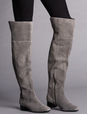 Marks and Spencer Leather Block Heel Over the Knee High Boots