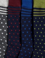 Thumbnail for your product : Jack and Jones Socks 4 Pack with Spot