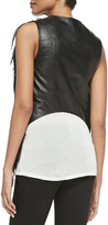 Thumbnail for your product : Haute Hippie Cropped Goat Fur & Leather Vest