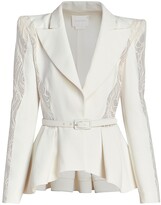 Thumbnail for your product : ZUHAIR MURAD Cady & Macramé Belted Jacket