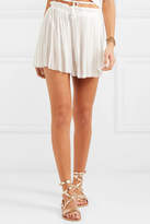 Thumbnail for your product : Elena Makri - Antigone Pleated Silk-tulle Mini Skirt - White